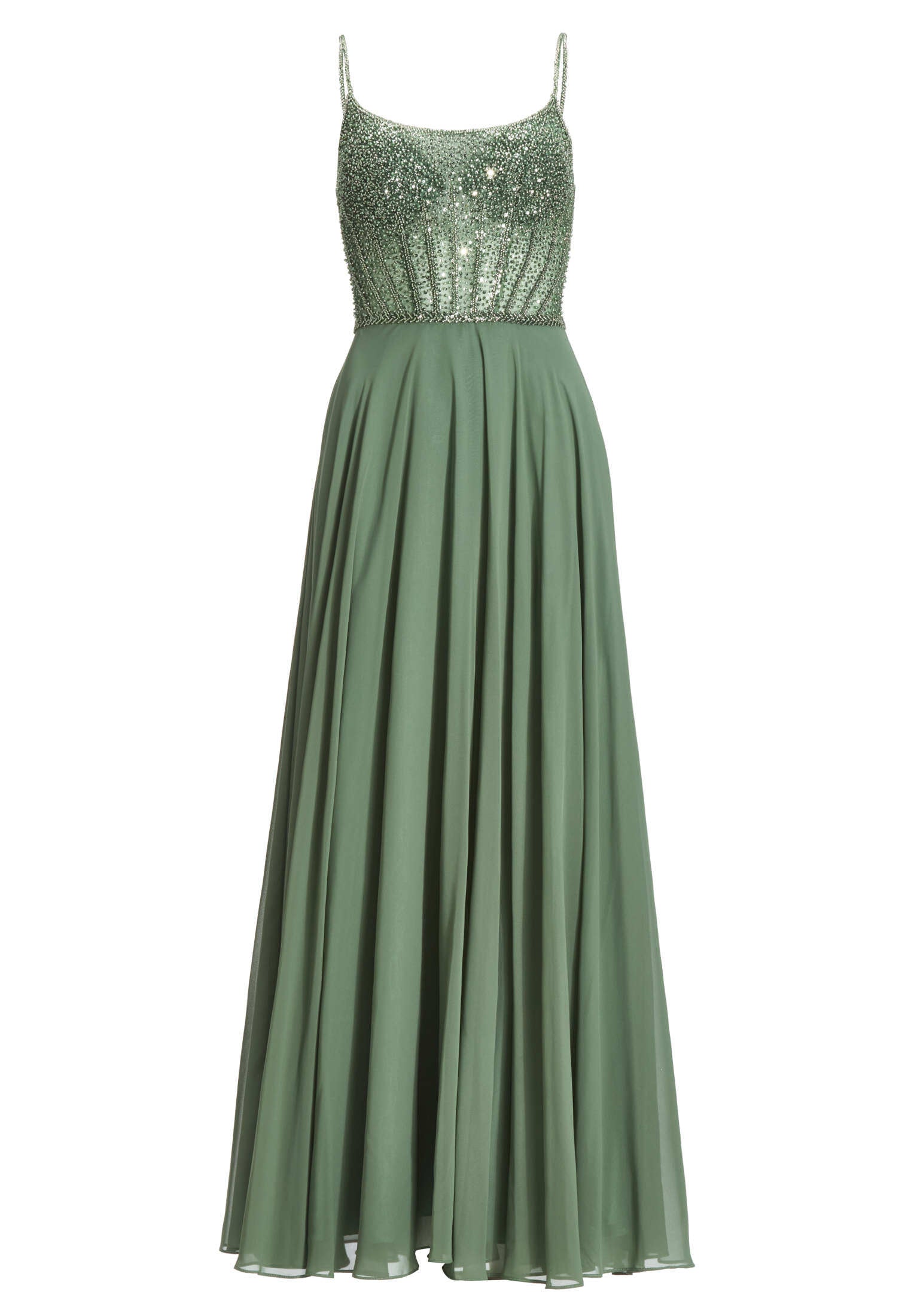 Chiffonkleid mit besticktem Top