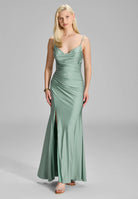 Figurbetontes Jerseykleid mit feinen Raffungen ocean teal