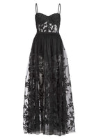 Tüllkleid mit semitransparentem Rock und kurzer Jerseyhose