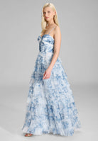 Abendkleid mit Rüschenrock und Allover Print