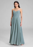 Chiffonkleid mit Plisseerock ocean teal