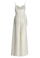 Satin Jumpsuit mit angedeutetem Wasserfallausschnitt