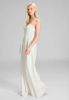 Satin Jumpsuit mit angedeutetem Wasserfallausschnitt