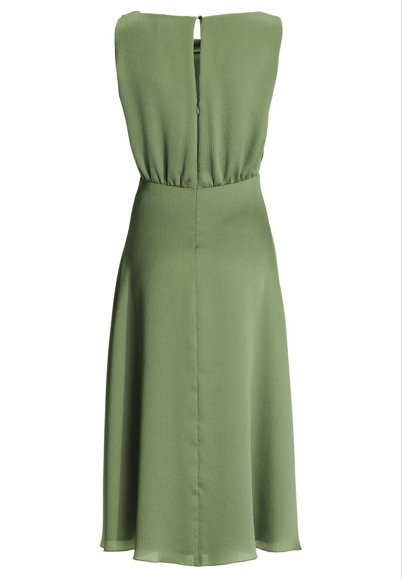 Cocktailkleid aus gehämmertem Satin mit Wasserfall Ausschnitt