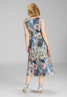 Midi Kleid aus Mesh mit Ikat Druck