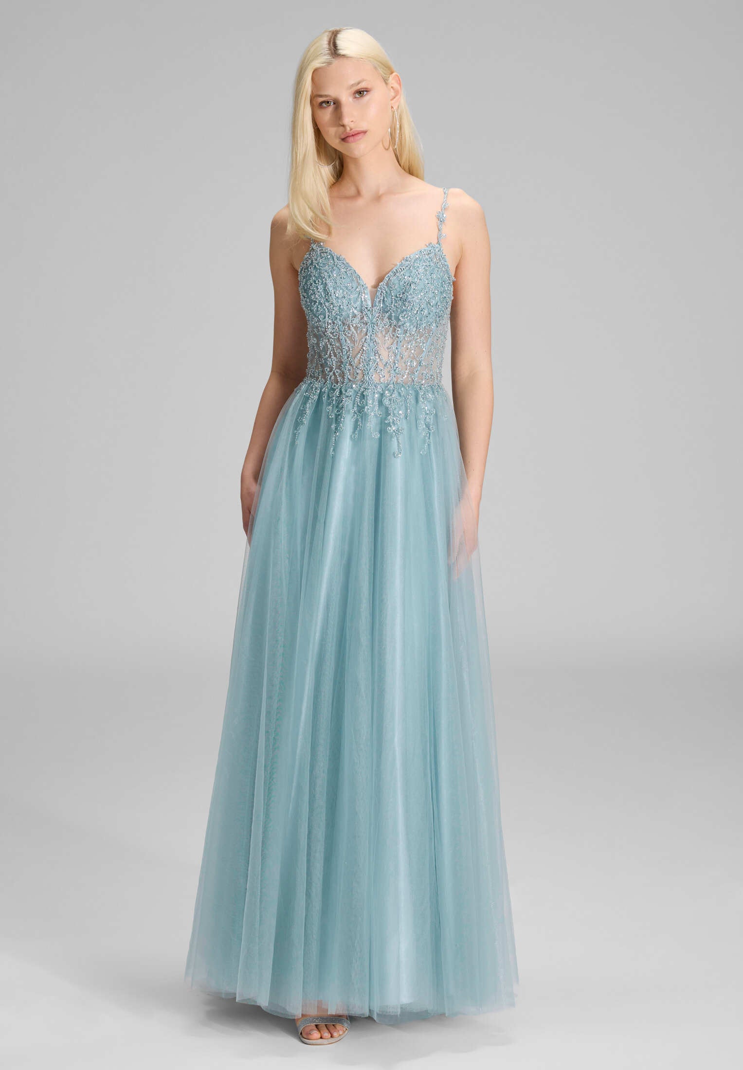 Ballkleid mit Stickerei ocean teal