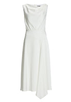 Cocktailkleid aus Satin mit Wasserfall Ausschnitt und seitlichem Godet