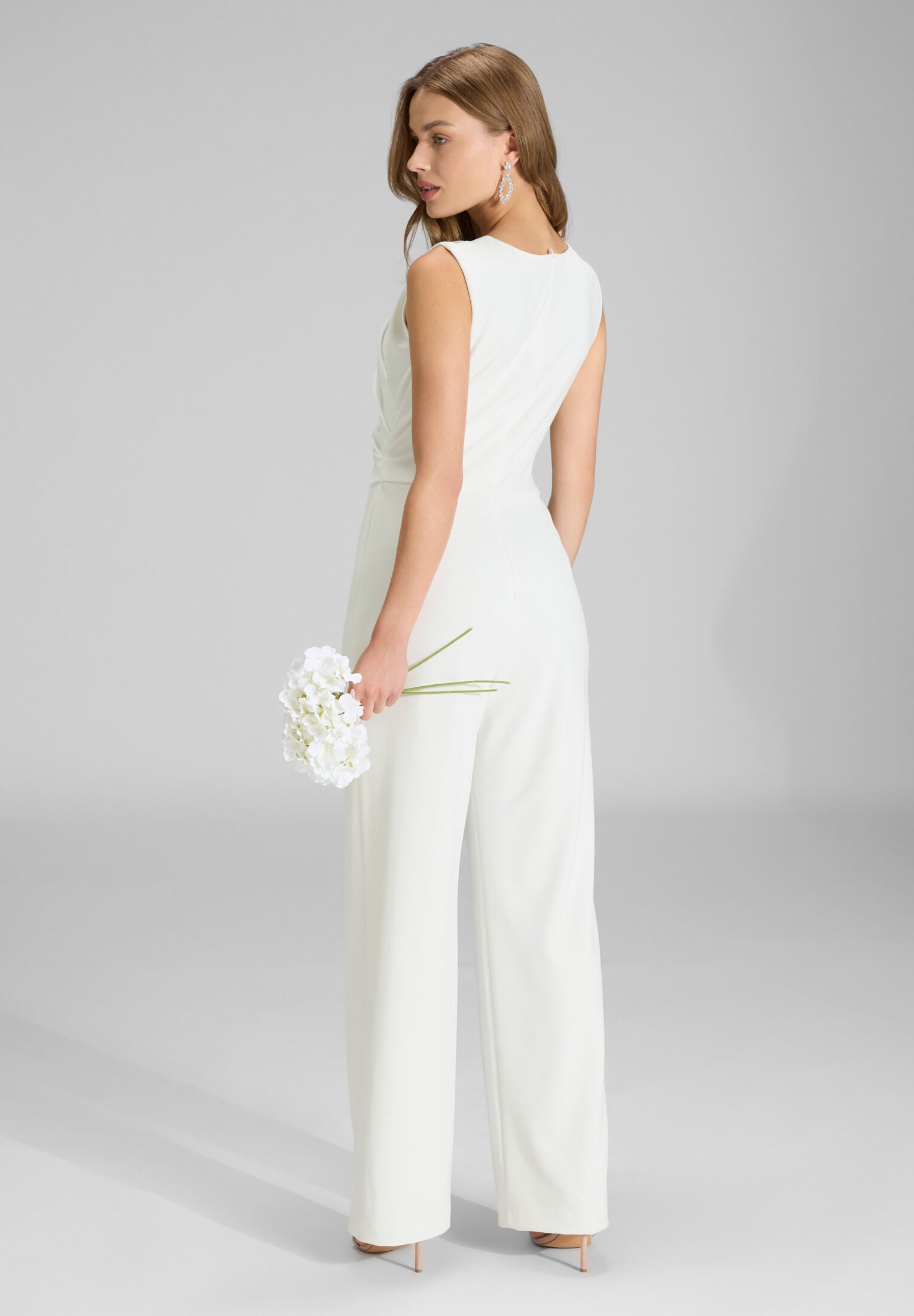 Jumpsuit aus Crepe Jersey mit Drapierung