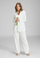 Doppelreihiger Blazer aus Satin ivory