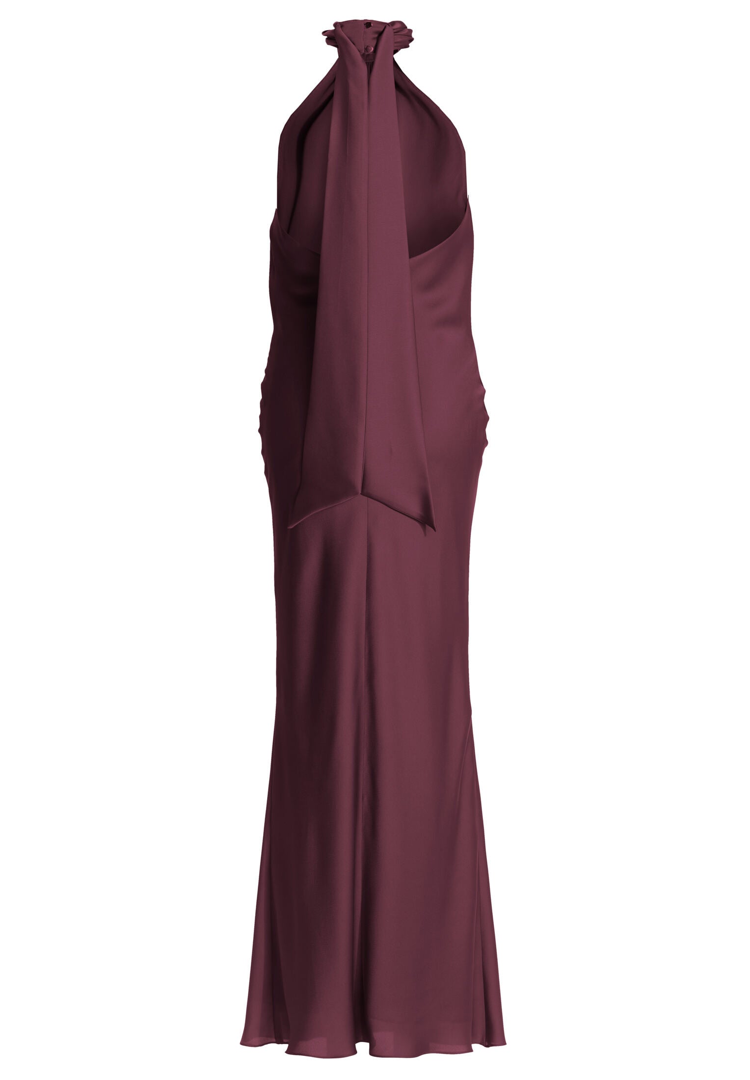 Abendkleid aus nachhaltigem Satin mit Stehkragen