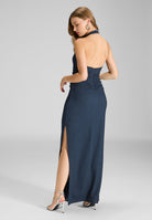 Figurbetontes Abendkleid aus Jersey Cloque