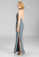 Figurbetontes Abendkleid aus Jersey Cloque