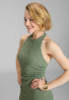 Figurbetontes Abendkleid aus Jersey Cloque