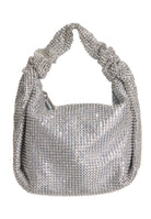 Henkeltasche aus glänzendem Strassgewebe silver One Size