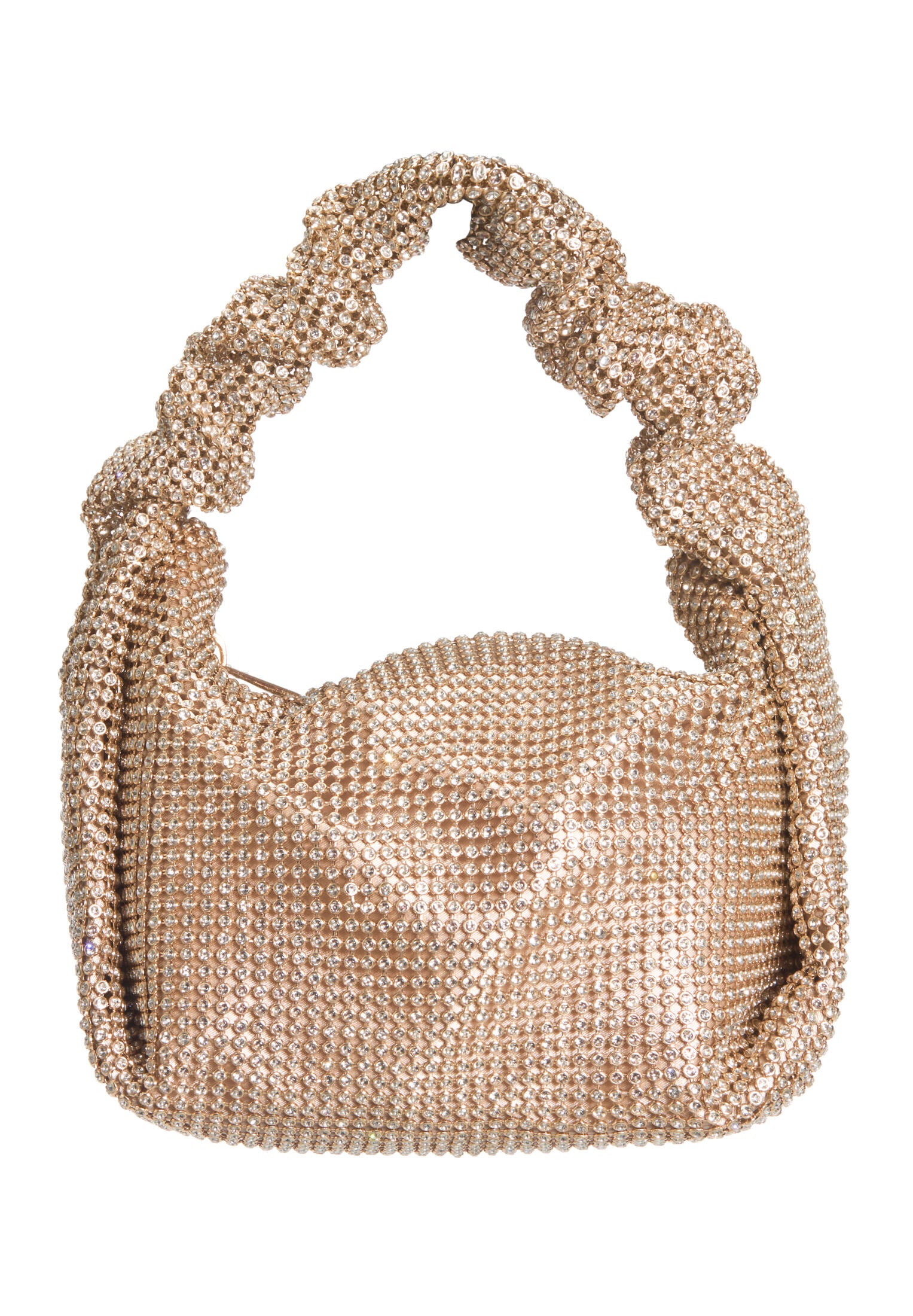 Henkeltasche aus glänzendem Strassgewebe