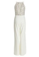 Jumpsuit mit amerikanischem Ausschnitt und besticktem Oberteil