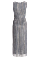 Cocktailkleid aus glänzendem Plissee Jersey mit V-Ausschnitt