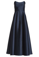 Abendkleid aus edlem Twill mit Korsage Oberteil