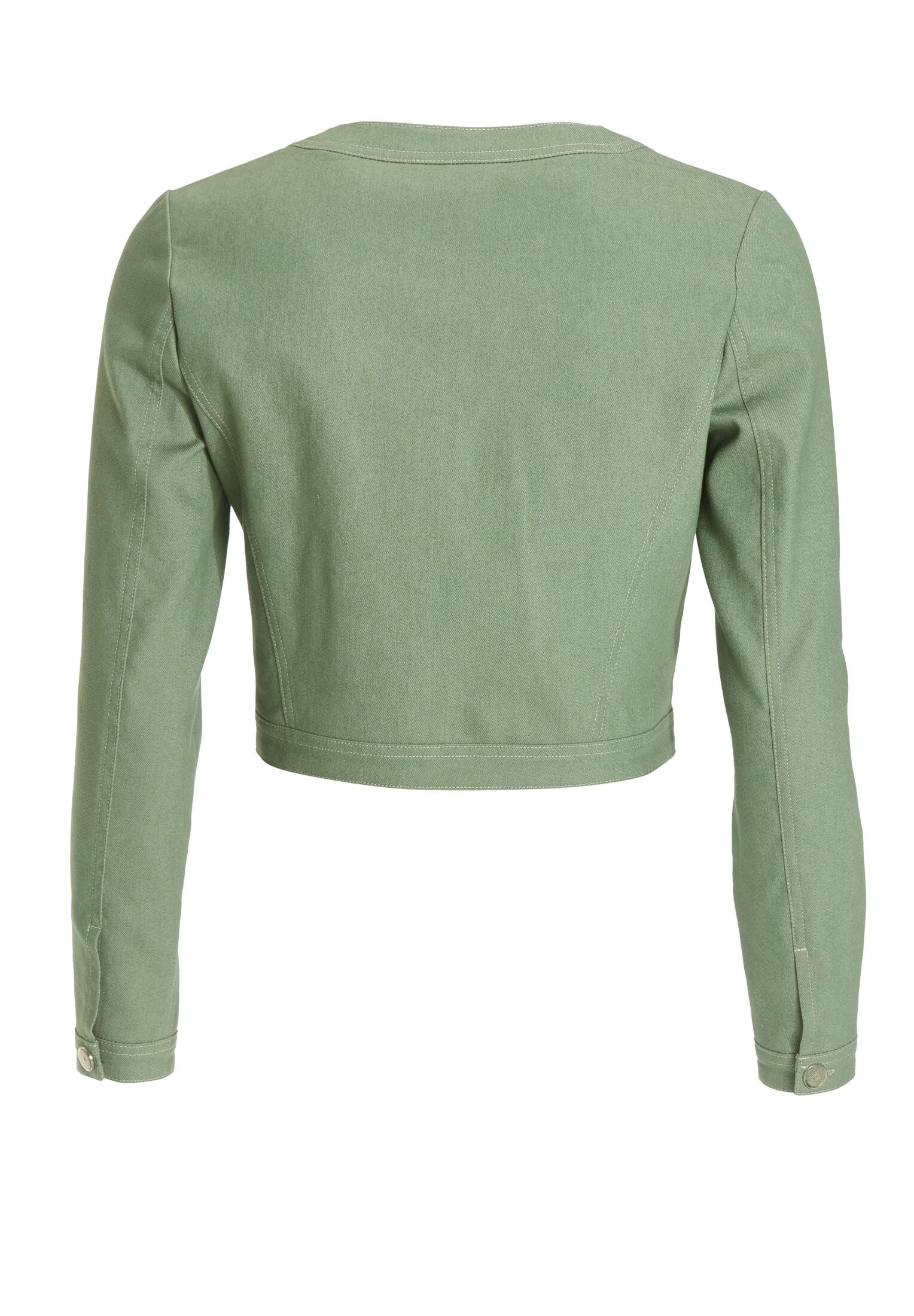 Kurze Jacke aus Stretch Denim mit aufgesetzten Taschen