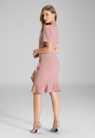 Cocktailkleid aus Crepe Jersey mit Volant am Saum