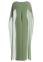 Abendkleid aus Crepe Jersey mit Chiffon Cape und Zierteil