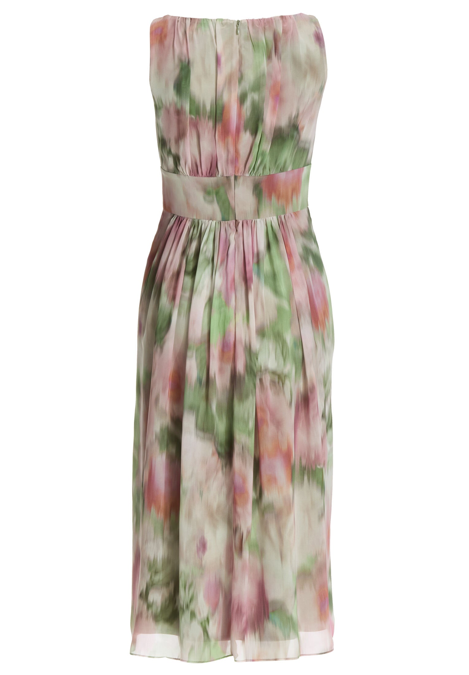 Cocktailkleid aus bedrucktem Chiffon mit Taillenpasse