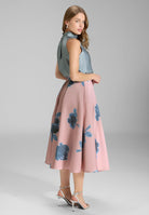 Faltenrock aus bedrucktem Twill