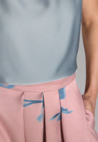 Faltenrock aus bedrucktem Twill