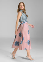 Faltenrock aus bedrucktem Twill