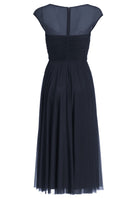 Cocktailkleid aus Mesh mit geraffter Korsage